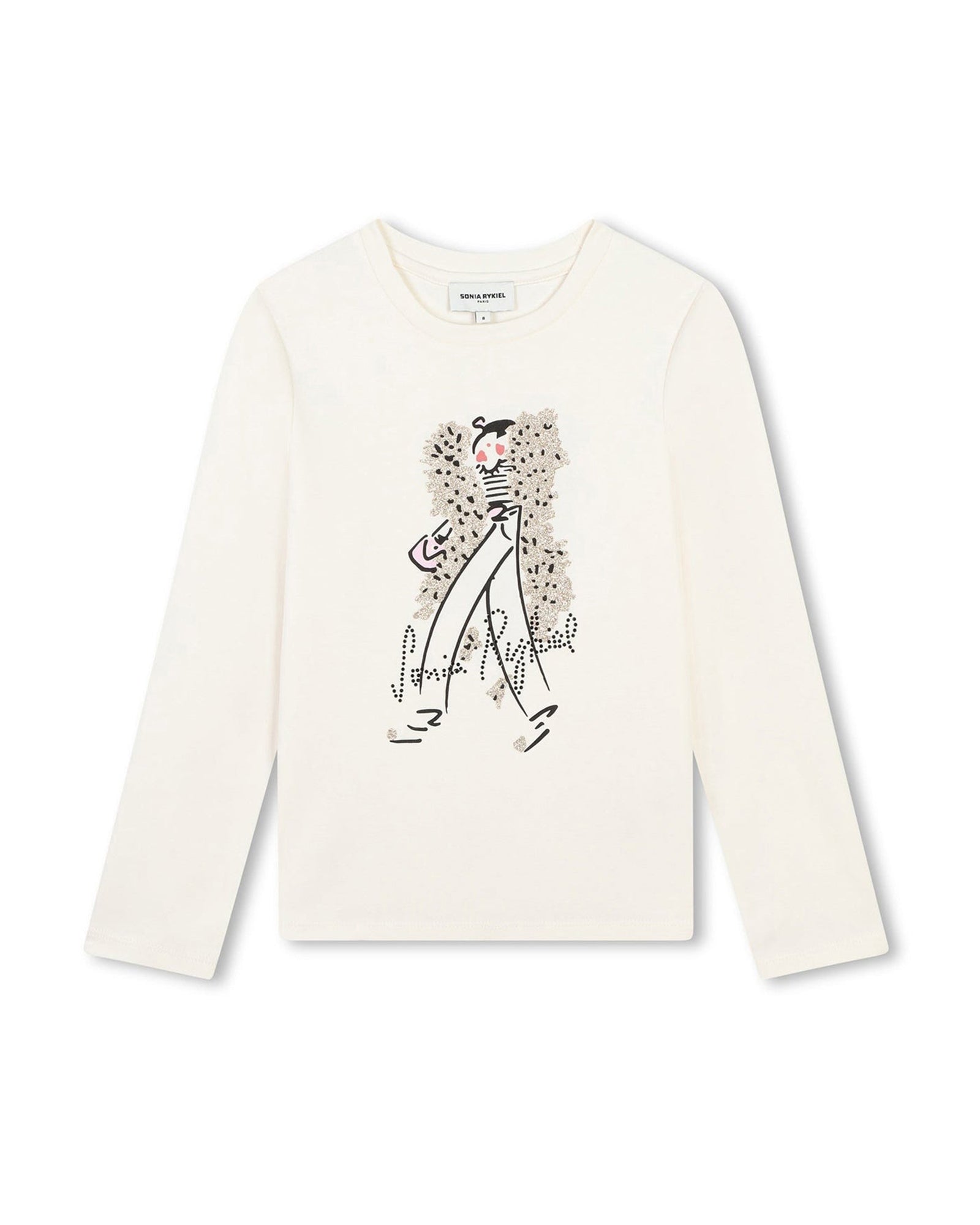 T-shirt illustration Madame Rykiel en coton - Craie