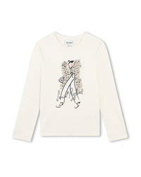 T-shirt illustration Madame Rykiel en coton - Craie