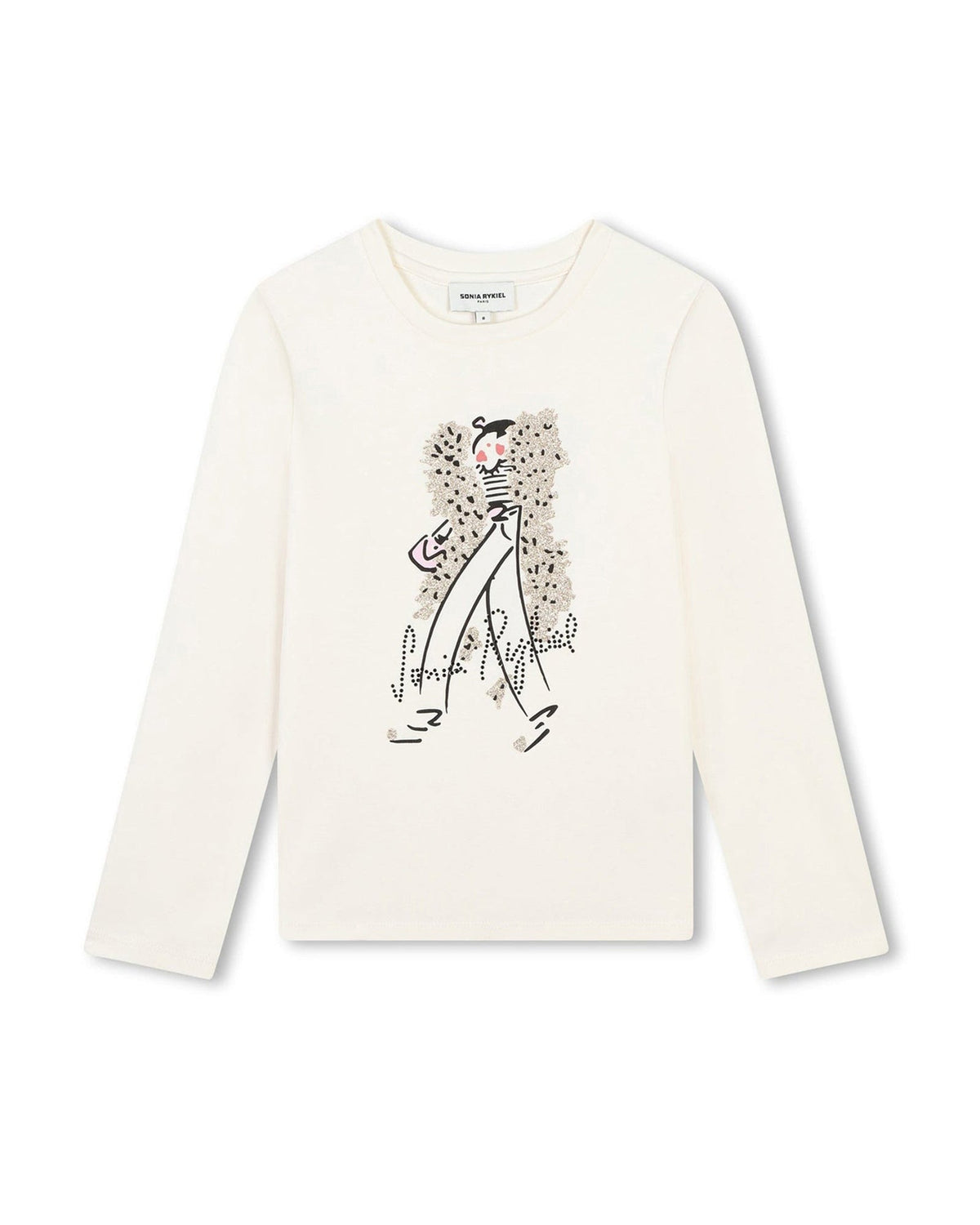 T-shirt illustration Madame Rykiel en coton - Craie