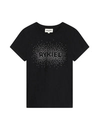 T-shirt illustration siglée Rykiel à strass en coton - Black