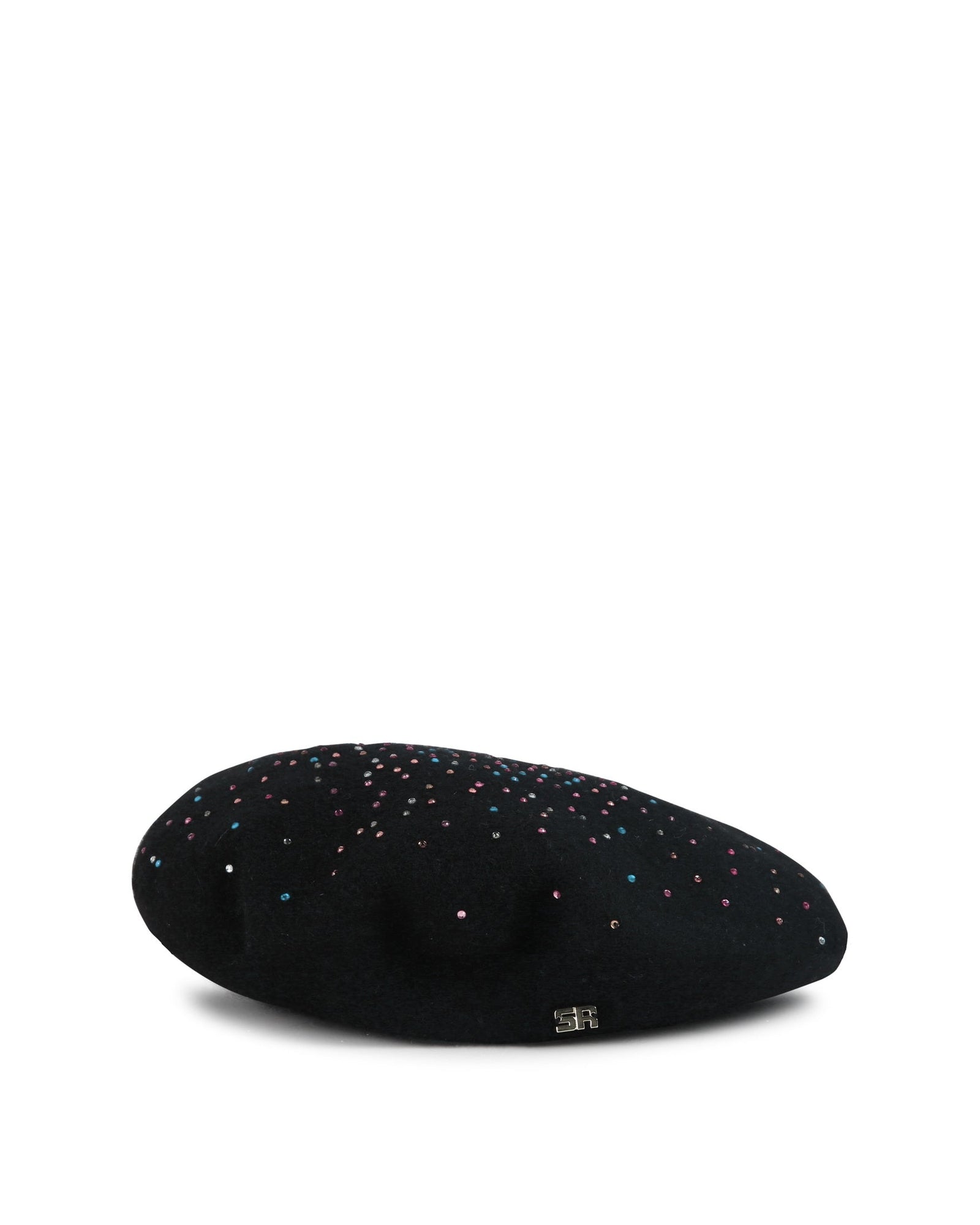 Béret à strass en laine - Black