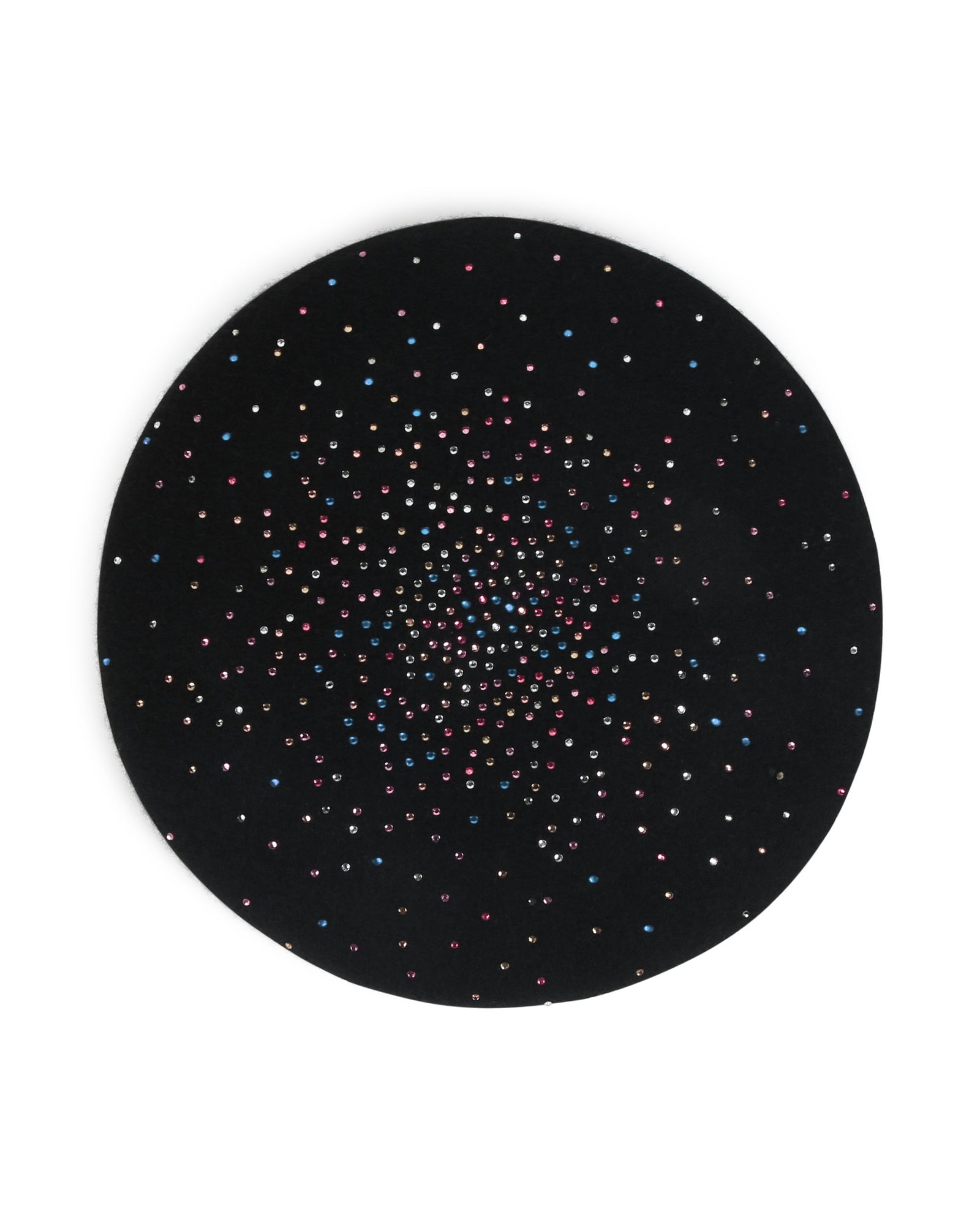 Béret à strass en laine - Black