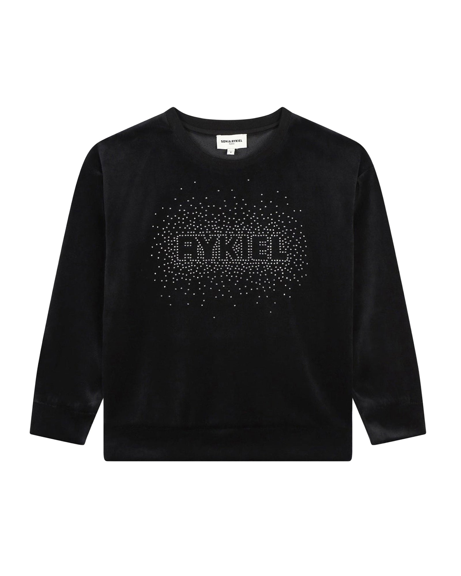 Velvet illustration sweatshirt - Black