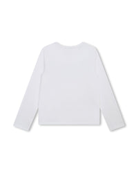 T-shirt illustration siglée Rykiel à strass en coton - Off White