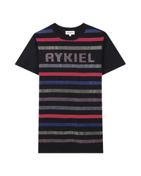 Robe à rayures en coton - Black