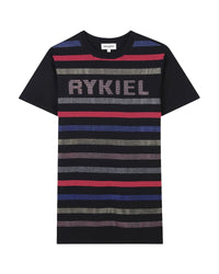 Striped cotton dress - Black