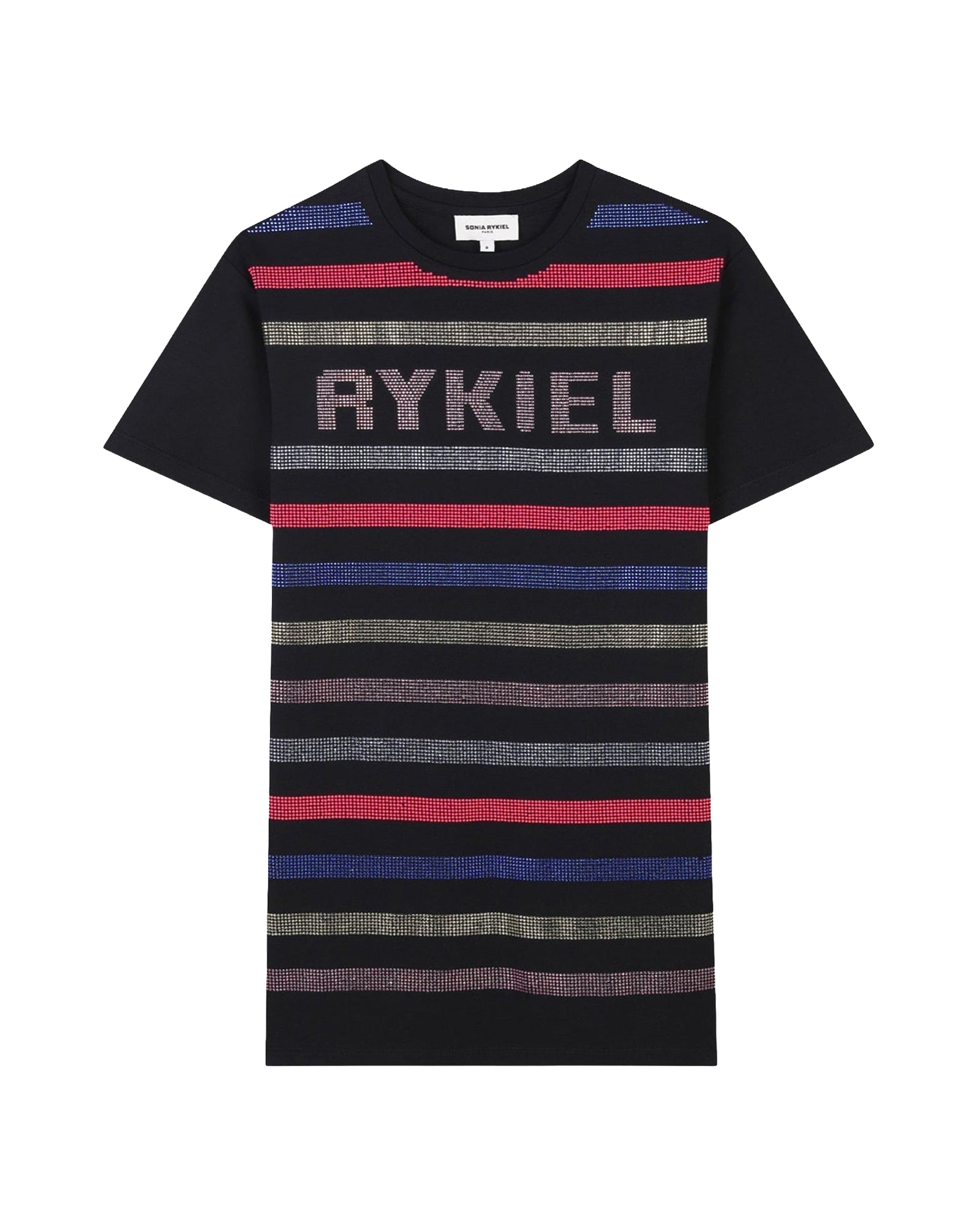 Robe à rayures en coton - Black