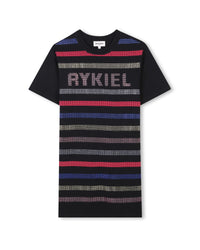 Robe à rayures - Black