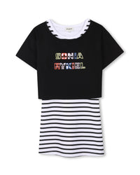 Robe 2 en 1 rayée - Black