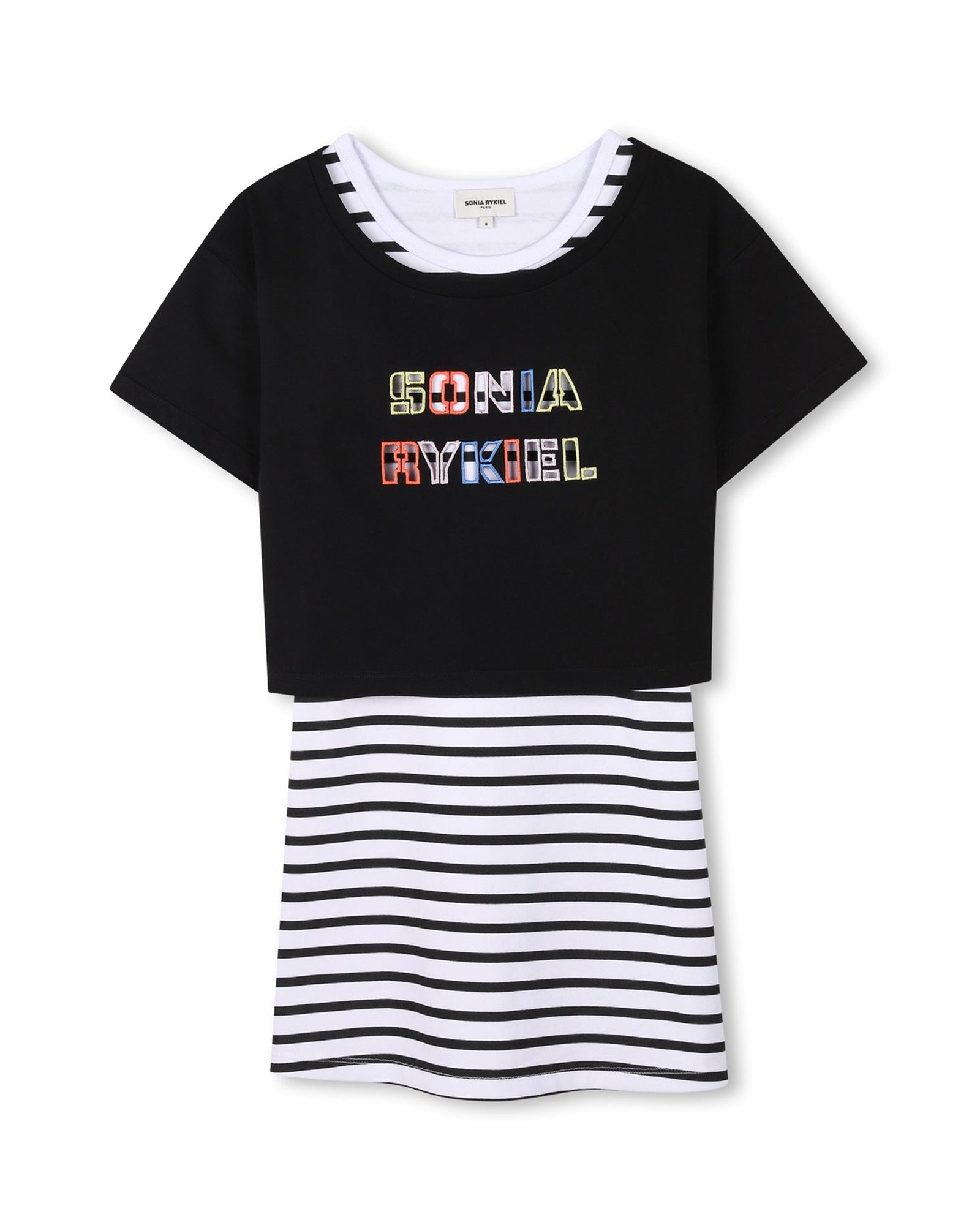 Robe 2 en 1 rayée - Black