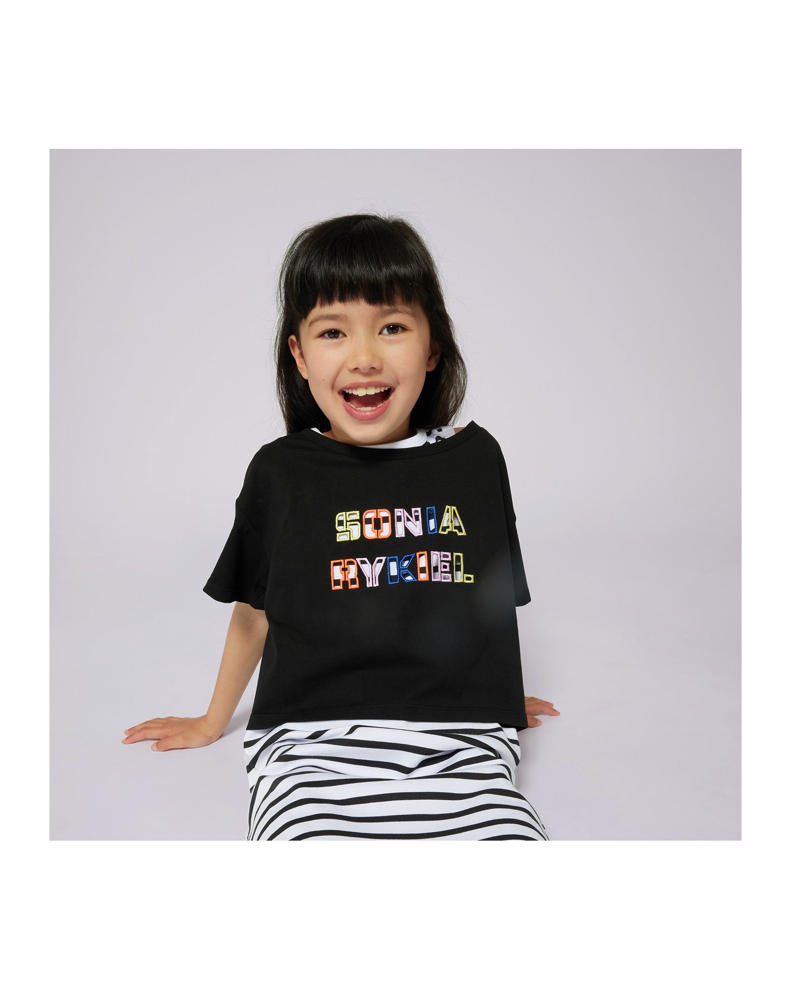 Robe 2 en 1 rayée - Black