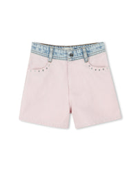 Short bicolore en denim - Oeillet