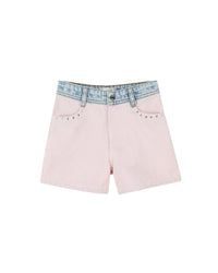 Short bicolore en denim - Oeillet