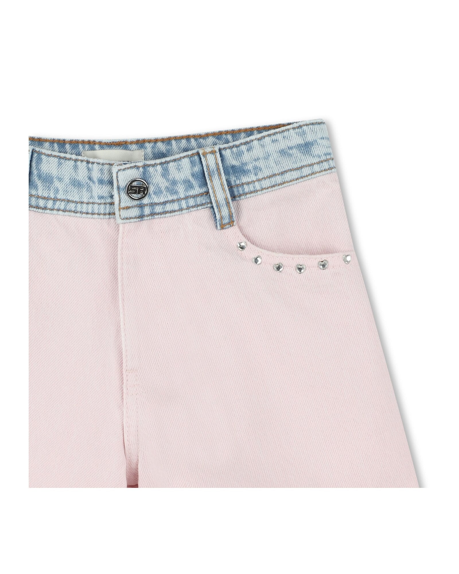 Short bicolore en denim - Oeillet