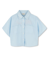 Chemise à fines rayures - Blanc Bleu