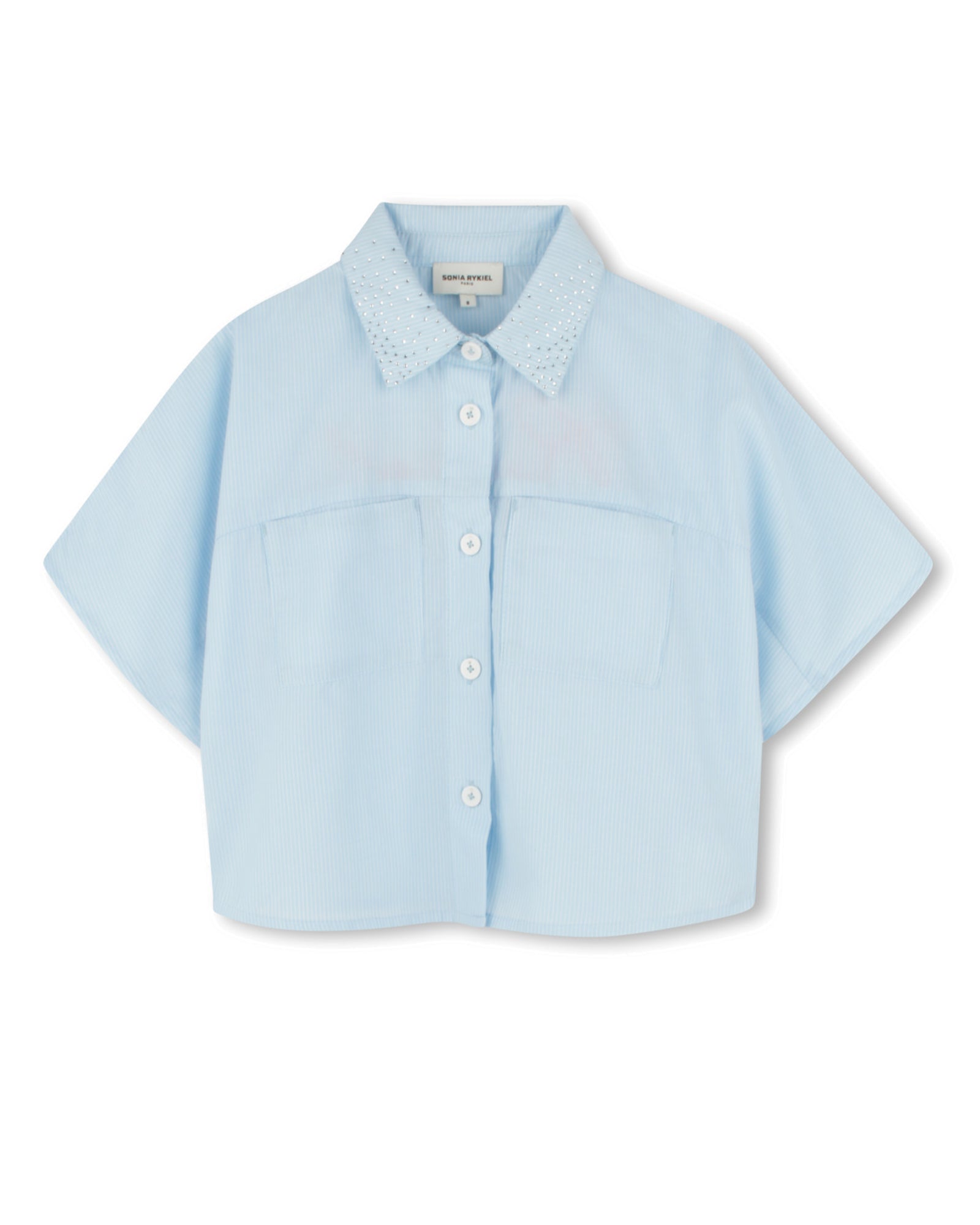 Chemise à fines rayures - Blanc Bleu