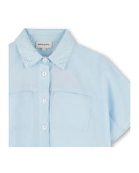 Chemise à fines rayures - Blanc Bleu