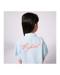 Chemise à fines rayures - Blanc Bleu