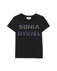 T-shirt à logo Sonia Rykiel en strass - Black