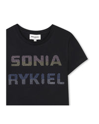 T-shirt avec marquage Sonia Rykiel en strass - Black