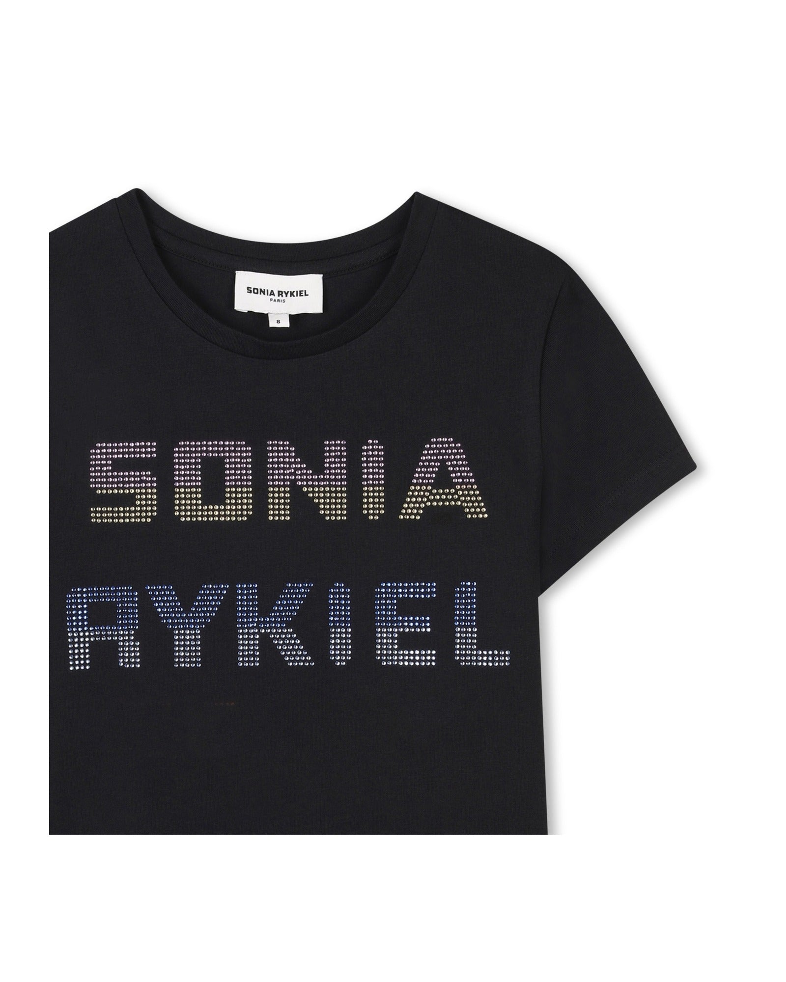 T-shirt avec marquage Sonia Rykiel en strass - Black