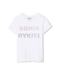 T-shirt avec marquage Sonia Rykiel en strass - Blanc