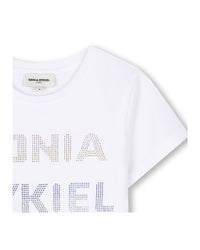 T-shirt avec marquage Sonia Rykiel en strass - Blanc