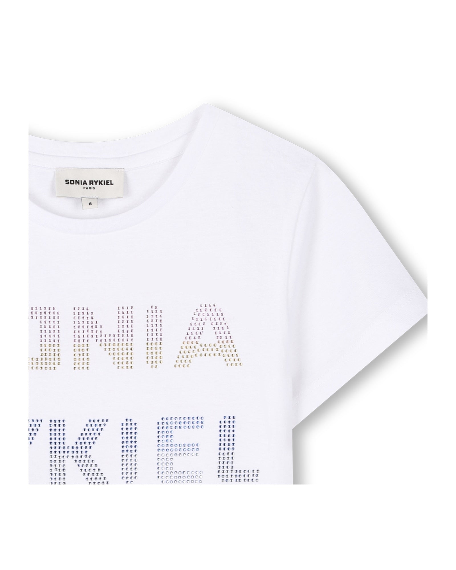 T-shirt avec marquage Sonia Rykiel en strass - Blanc