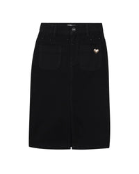 Denim midi skirt - Black