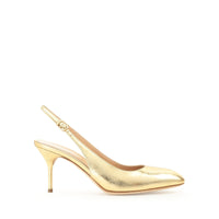 Slingbacks à talons Chichi 75 en cuir - Gold