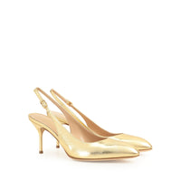 Slingbacks à talons Chichi 75 en cuir - Gold
