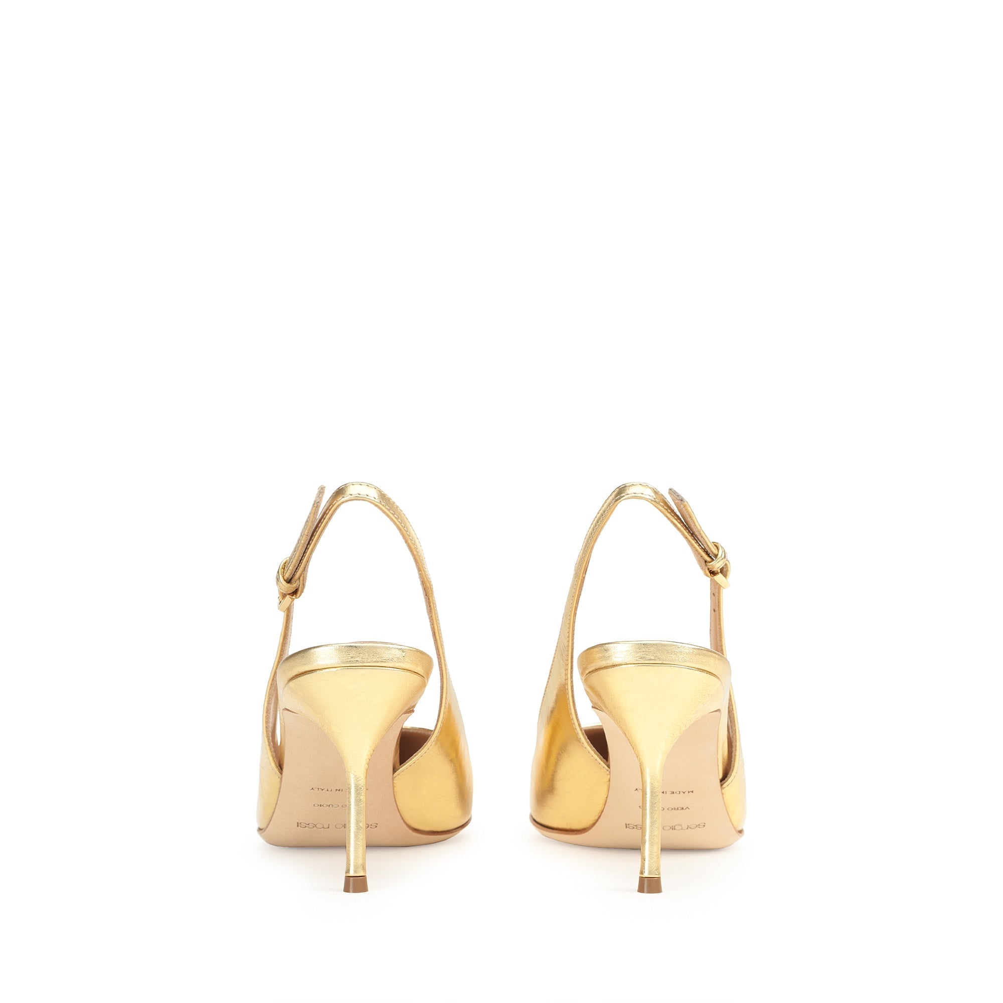 Slingbacks à talons Chichi 75 en cuir - Gold