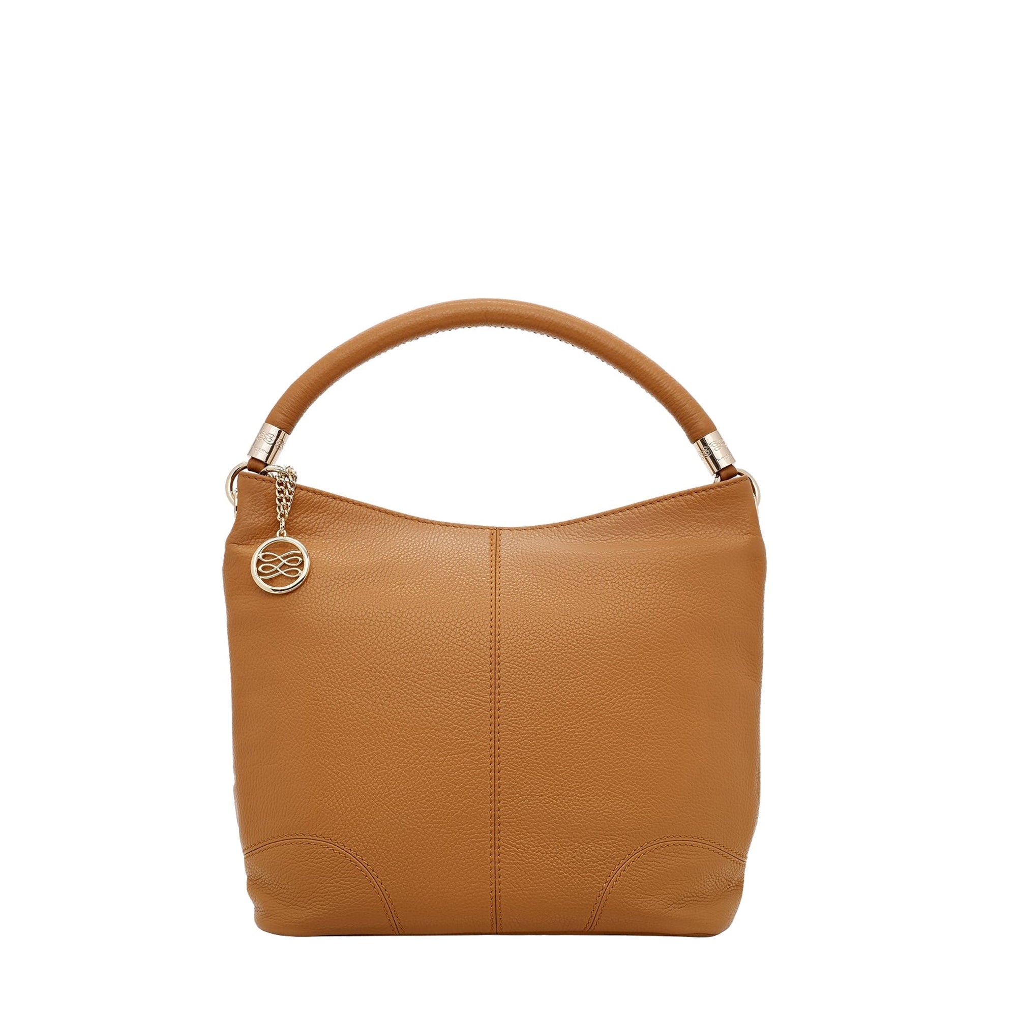 Sac hobo zippé French Flair en cuir grainé - Camel