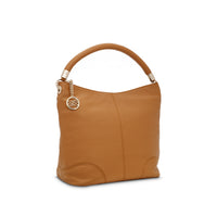 Sac hobo zippé French Flair en cuir grainé - Camel