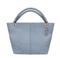 Grand sac cabas French Flair en cuir - Bleu Polaire