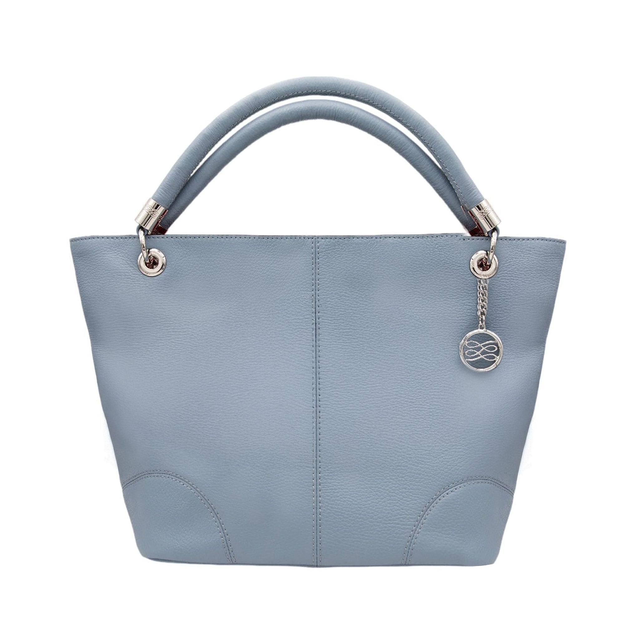 Grand sac cabas French Flair en cuir - Bleu Polaire