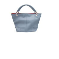 Grand sac cabas French Flair en cuir - Bleu Polaire