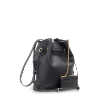 Sac seau Le Huit L en cuir grainé - Noir