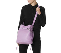Sac seau Le Huit L en cuir grainé - Camel