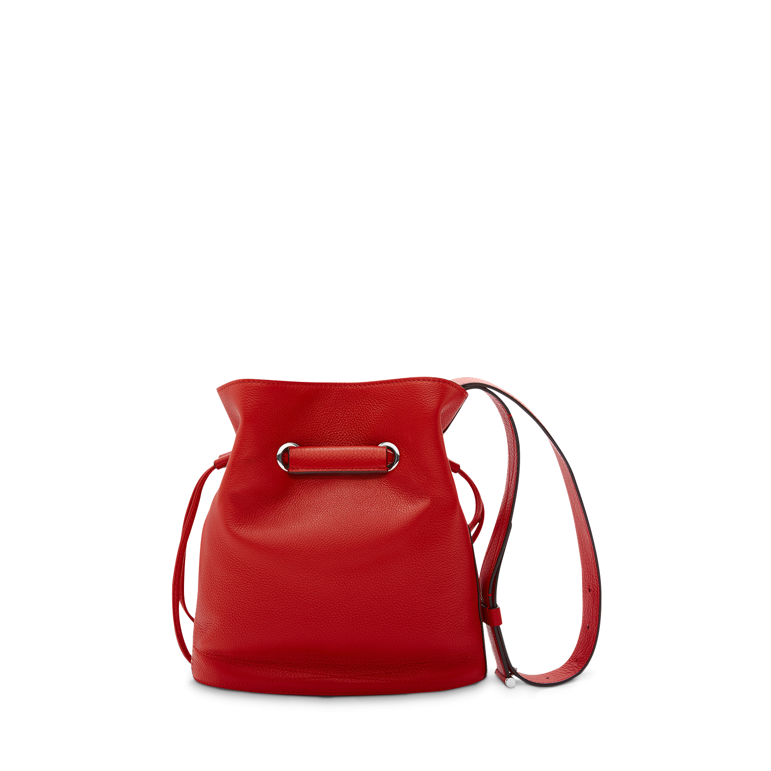 Petit sac seau Le Huit en cuir grainé - Rouge Lancel
