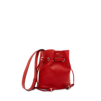 Petit sac seau Le Huit en cuir grainé - Rouge Lancel