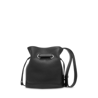Petit sac seau Le Huit en cuir grainé - Noir & Nickel