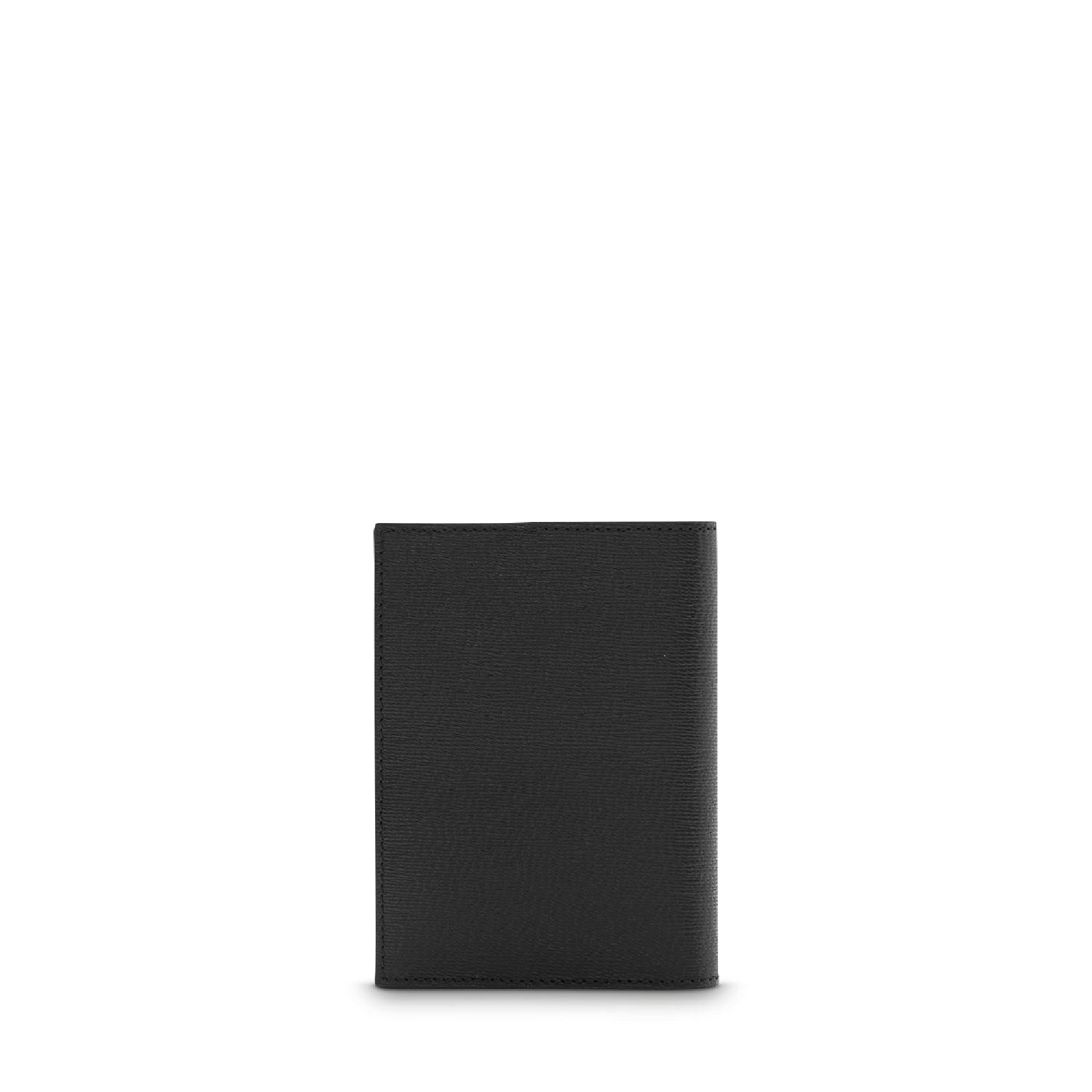 Porte-passeport Correspondance en cuir grainé - Noir