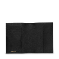 Porte-passeport Correspondance en cuir grainé - Noir