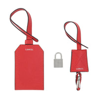 Set cadenas et porte-adresse Correspondance en cuir grainé - Rouge Lancel