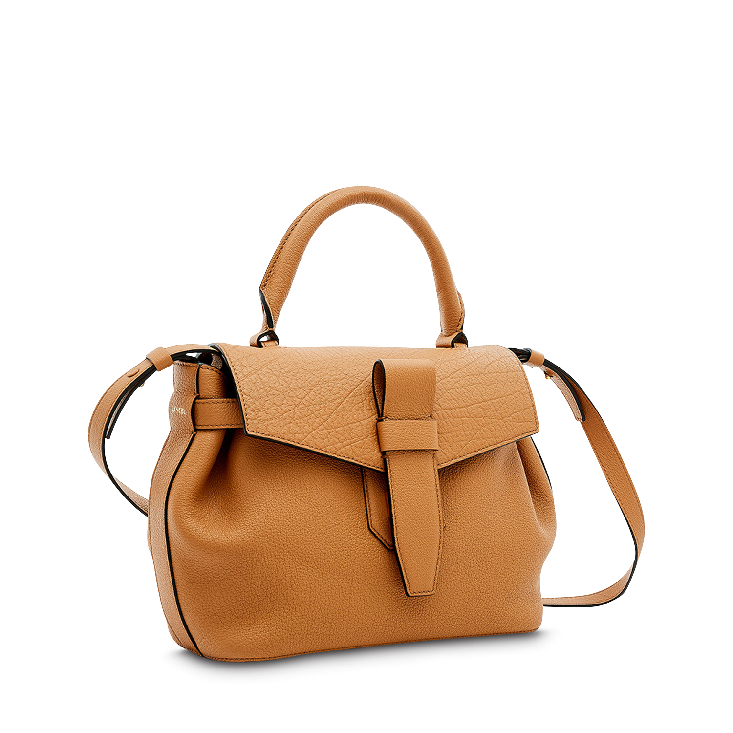 Sac à main Charlie en cuir grainé - Camel