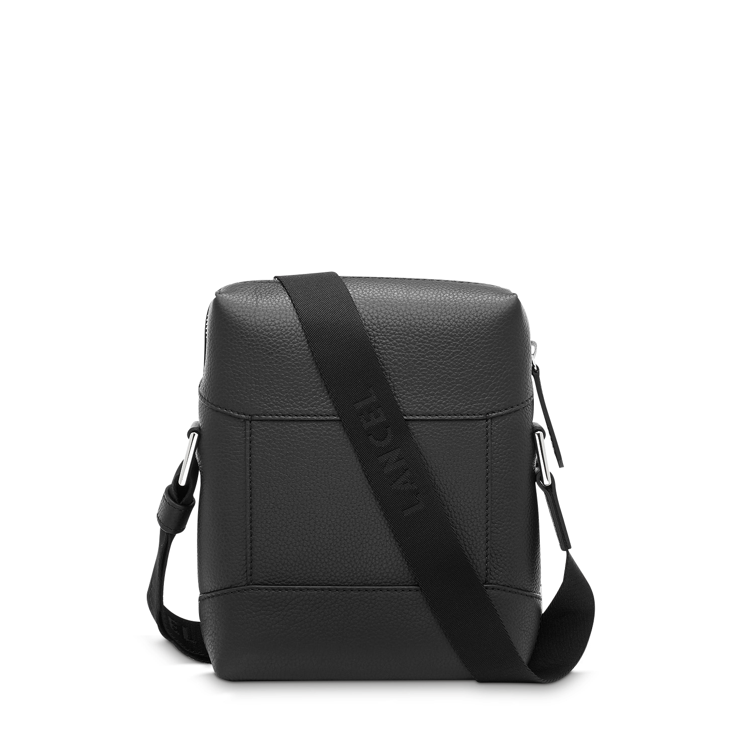 Sac mini reporter Graphic en cuir grainé - Noir