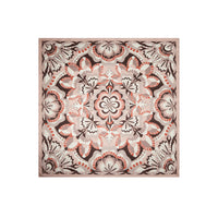 Carré à motif floral 90 en soie - Multico Nude