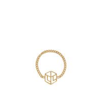 Bague chaîne à logo - Or