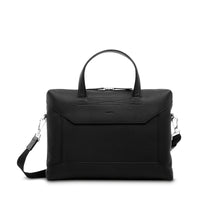 Porte-documents slim Graphic en cuir grainé - Noir